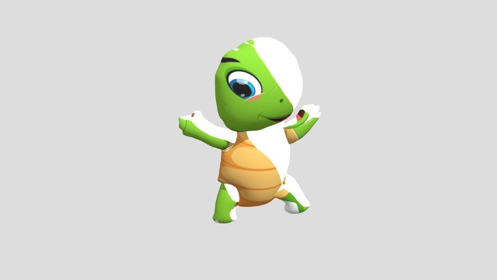 Small turtule cartoon texture body 3D Model