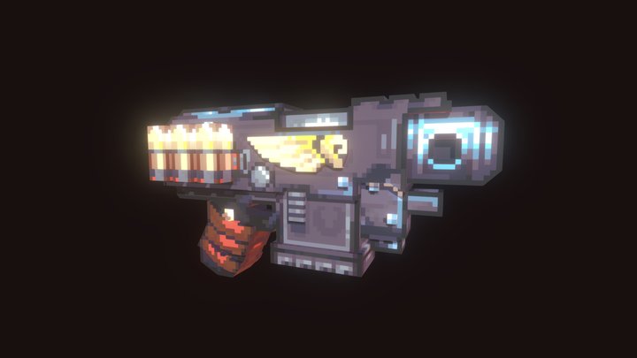 Pixelart Warhammer 40k Bolter 3D Model