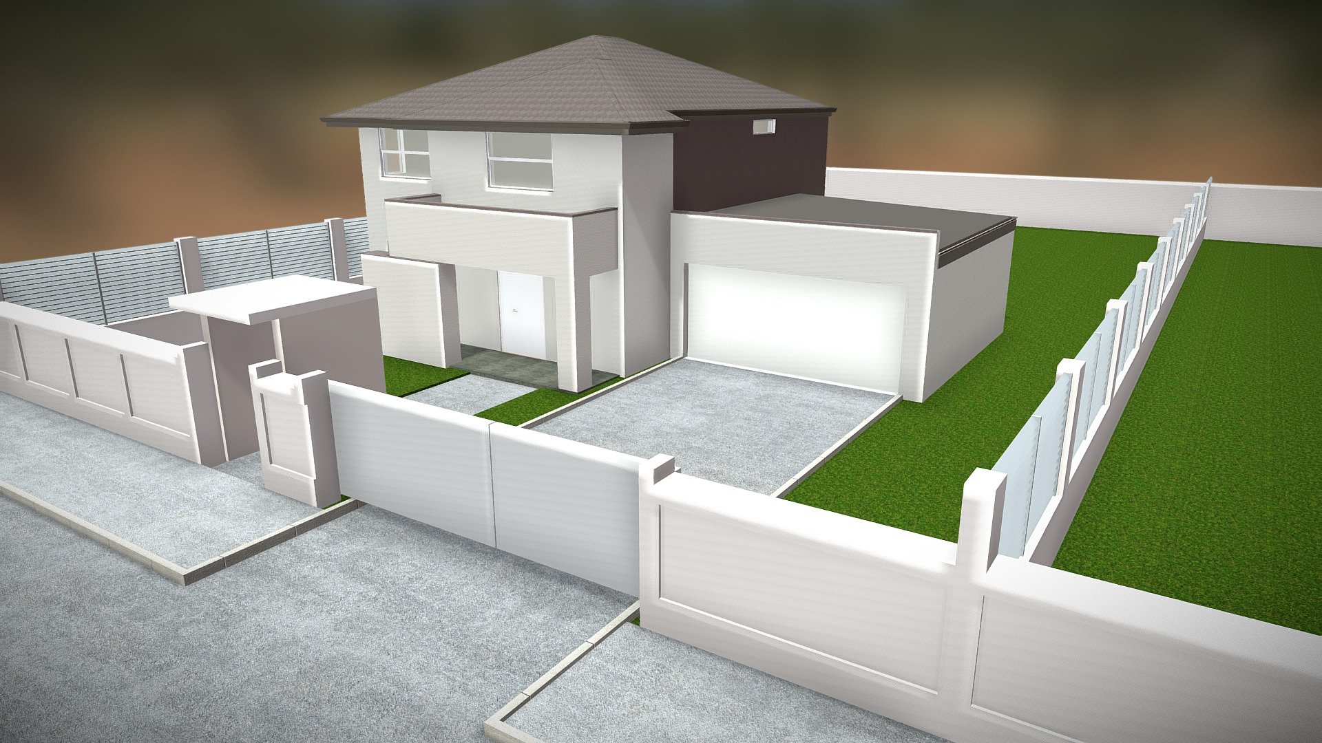3d model of House with Site 5