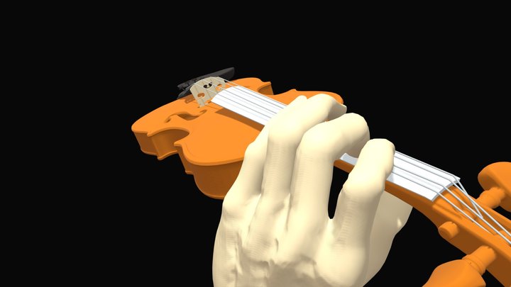 Violin hand with motion - E 3D Model
