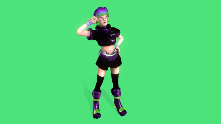 Jira - Neon Sci-Fi Character 3D Model