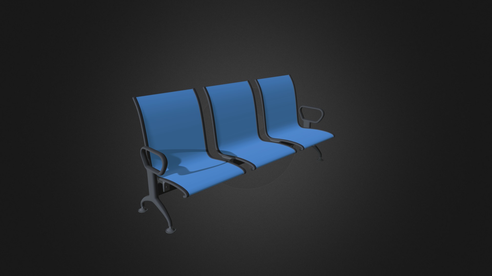 3D model Blue Waiting Chairs D Model - This is a 3D model of the Blue Waiting Chairs D Model. The 3D model is about a chair with a blue cushion.