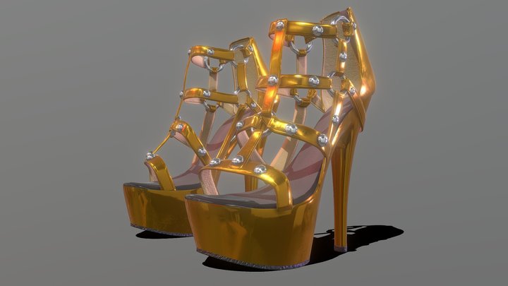 Caged Heels V2 3D Model