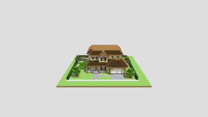 Minecraft World: Traditional Suburban House 3D Model