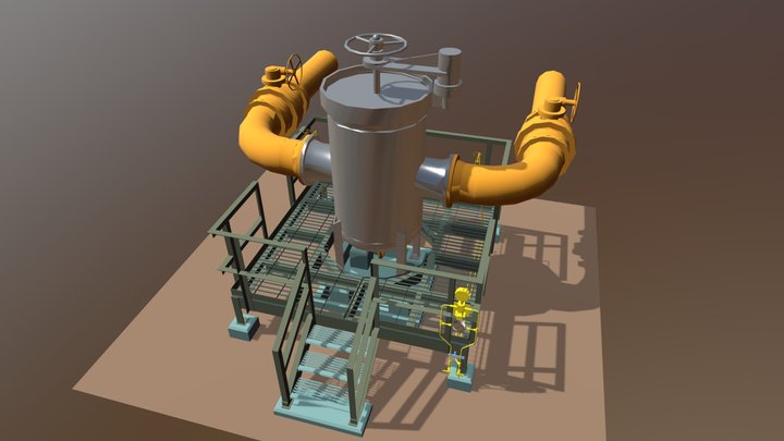 Strainer-with-piping 3D Model