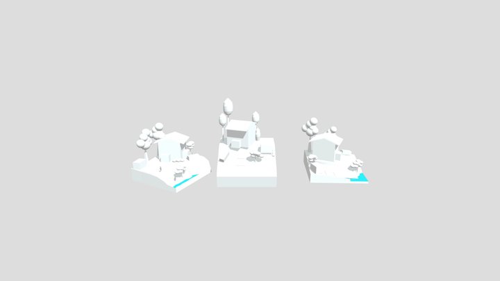 Grandma`s house - Diorama and House blockout 3D Model