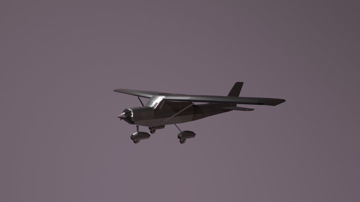 LowPoly Cessna 158 aircraft 3D Model