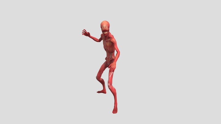 Standing React Death Backward 3D Model