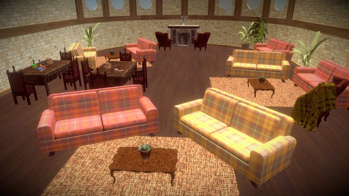 Sala Comunal Lufa-Lufa - Harry Potter 3D Model