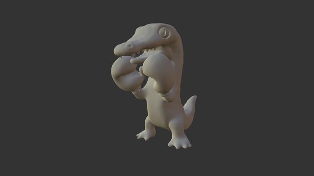 Boxing Alligator 3D Model