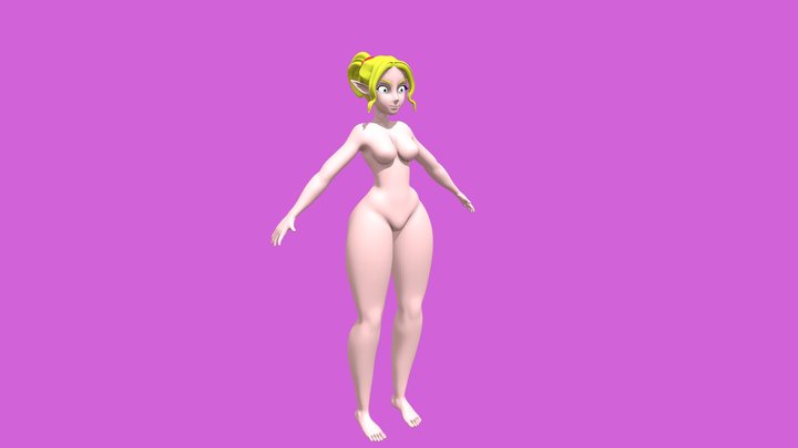 Modelo base femenino estilizado 3D Model