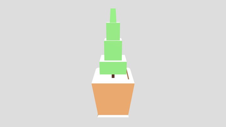 Low Poly tree in a pot 3D Model