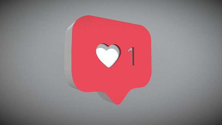 Social Media Heart Model 3D Model