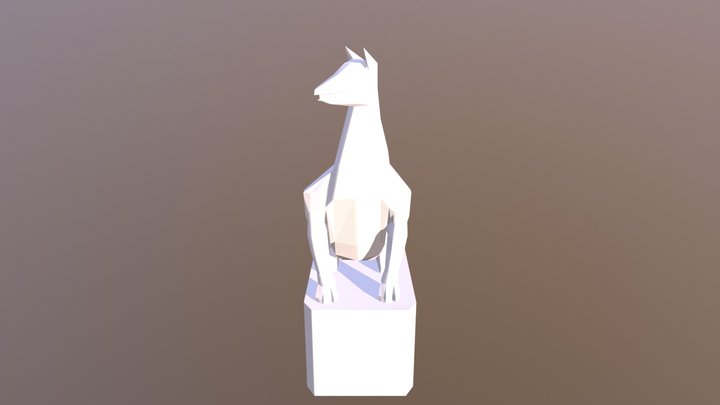 Fox Statue 3D Model