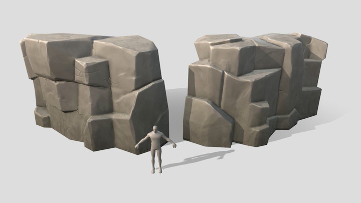 Stylized Cliff-Faces 3D Model