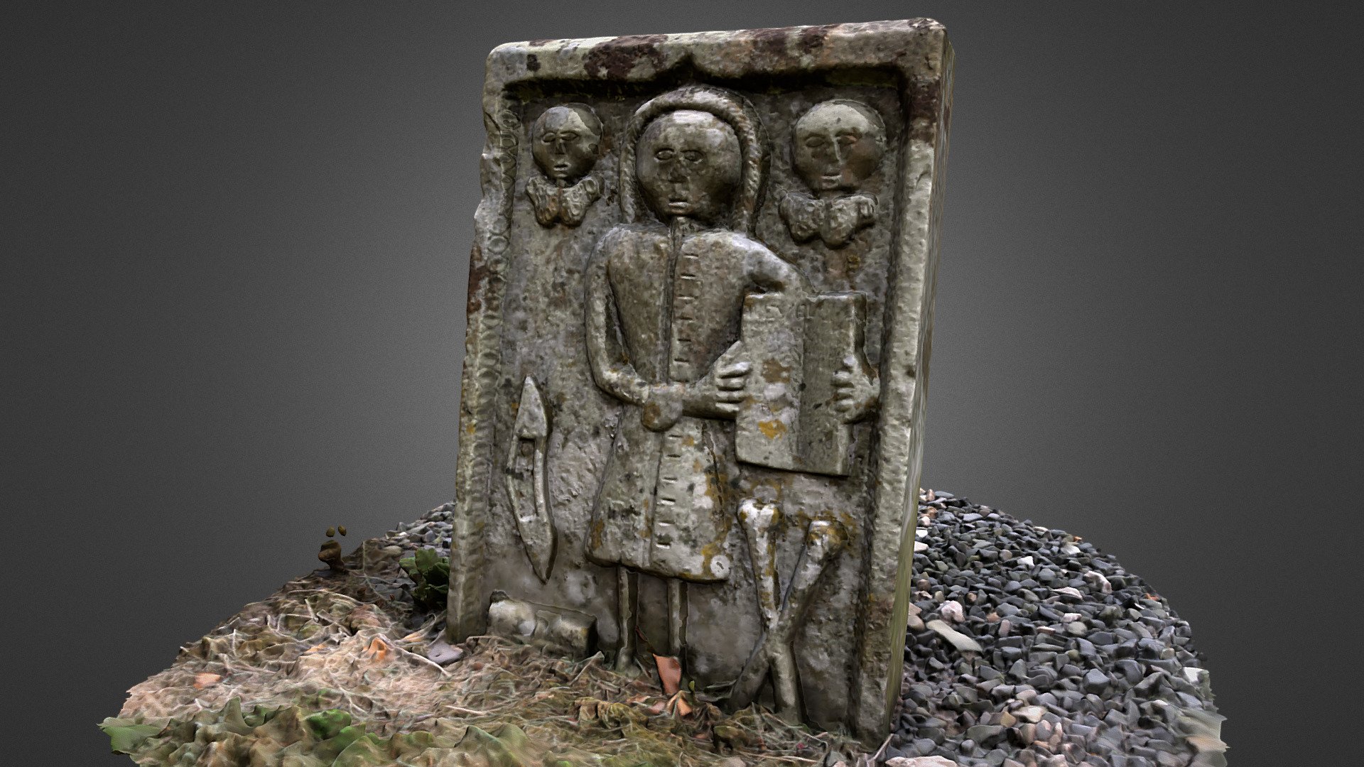 1698 gravestone Abbey St Bathans, Scotland