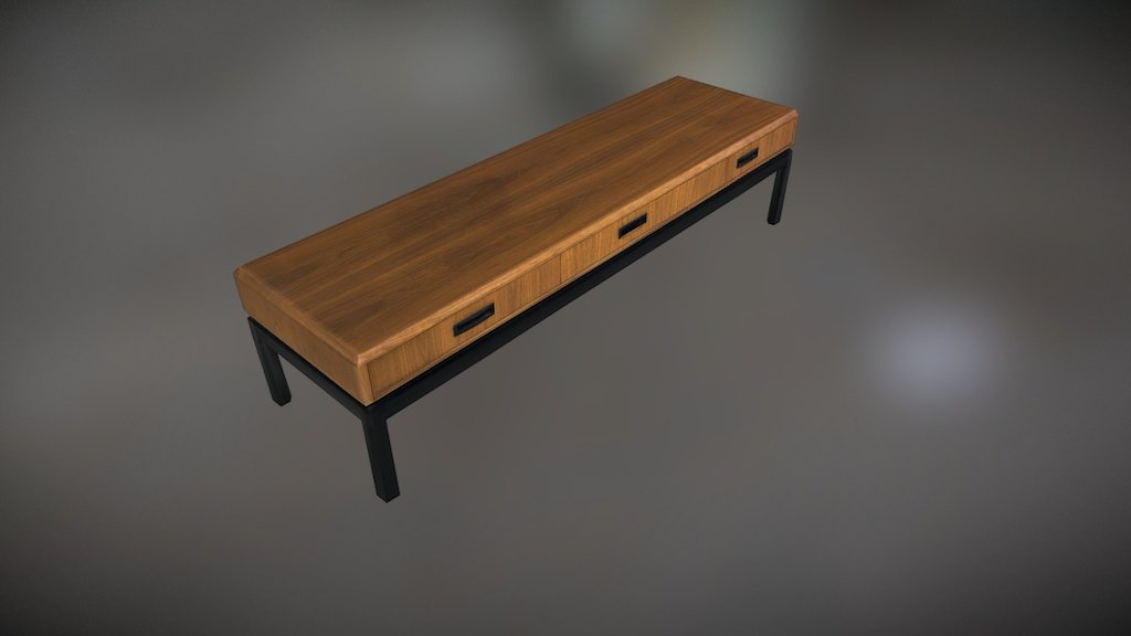 Mid Century Coffee Table with Drawers
