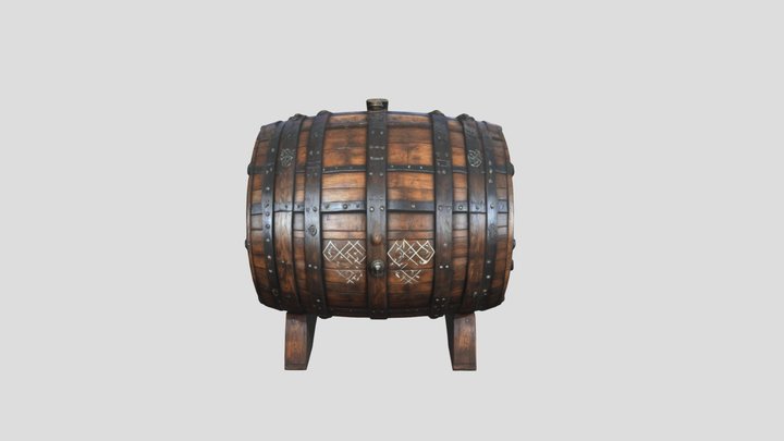 huge dwarven beer keg 3D Model