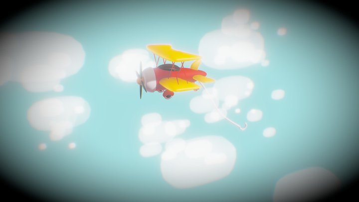 Cartoon Airplane Bait 3D Model