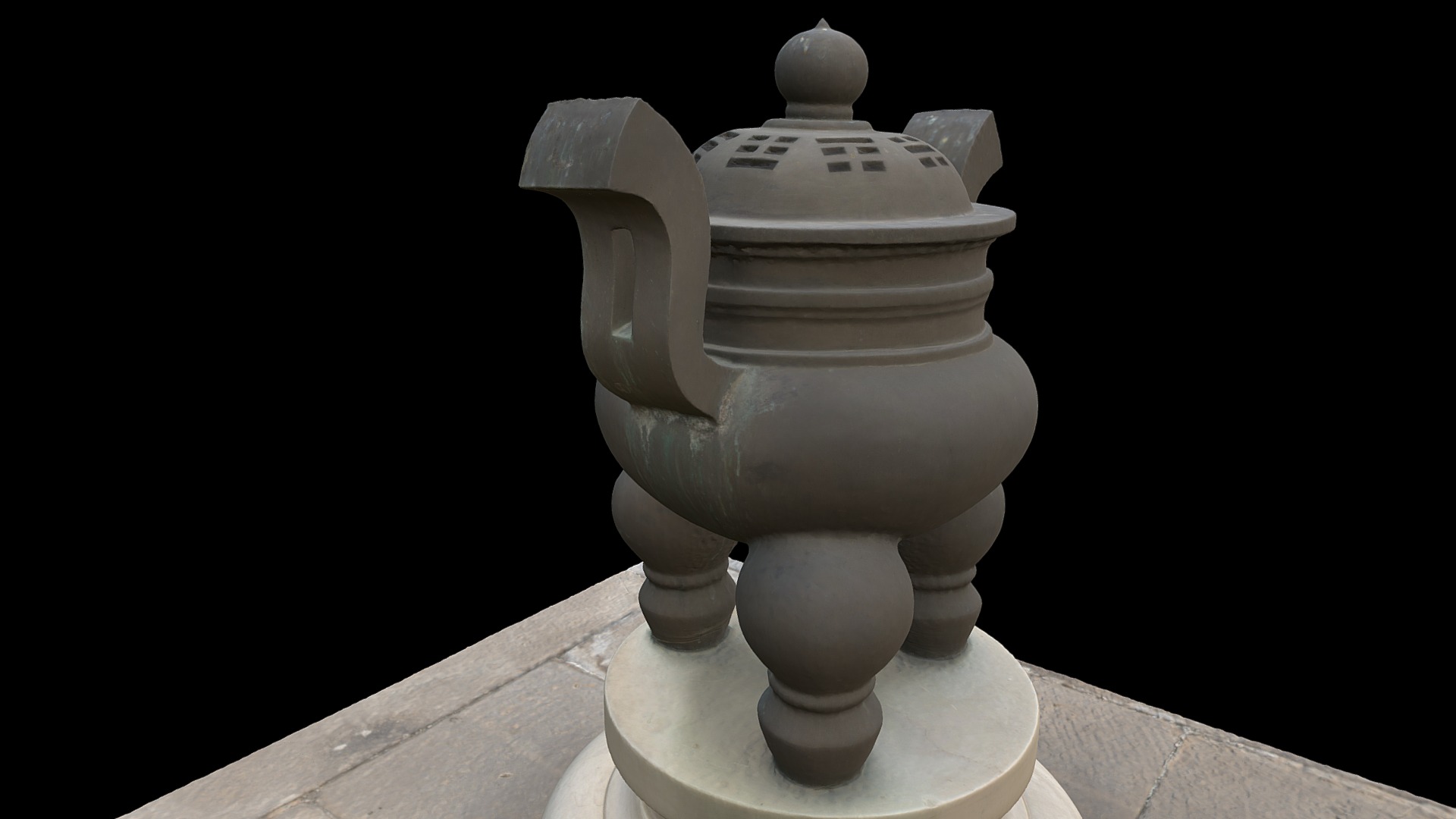 3D model 2018-09 – Beijing 27 - This is a 3D model of the 2018-09 - Beijing 27. The 3D model is about a white statue on a table.