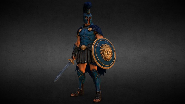 Aegis Sentinel  Ancient Blue Hoplite Warrior V1