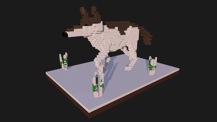 Voxel wolf walk cycle 3D Model