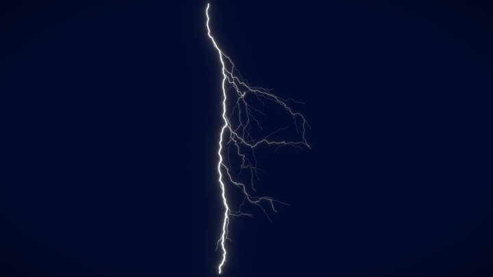 Realistic Cloud to Ground Lightning CG-09 3D Model
