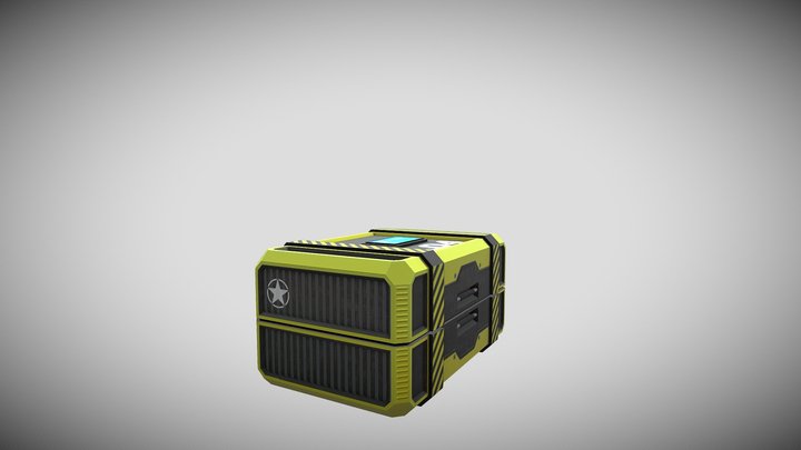 stylized sci fi container 3D Model