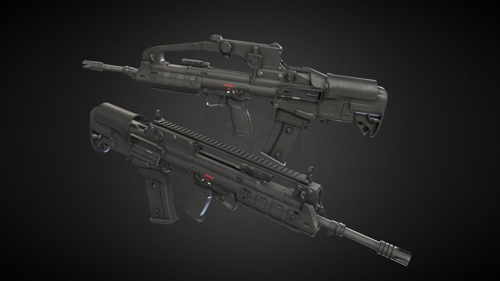 VHS2 Assault Rifle 3D Model
