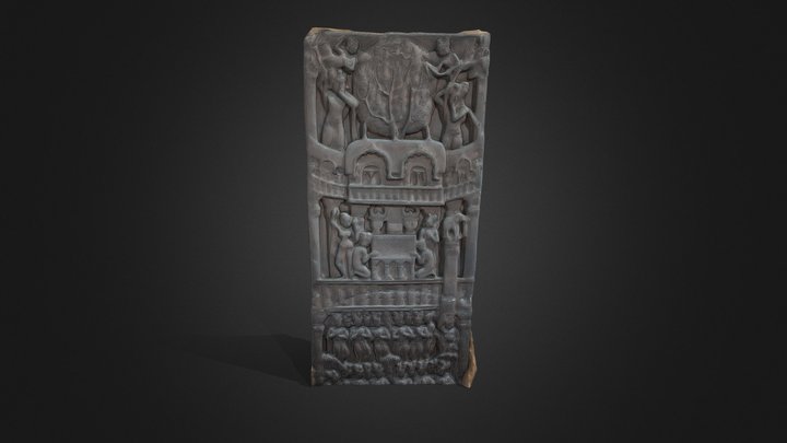Railing Pillar from Bharut Stupa 3D Model