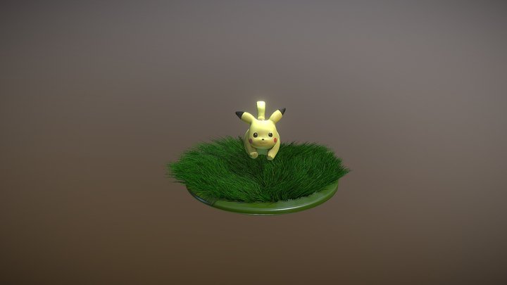 Pikachu in the meadow 3D Model