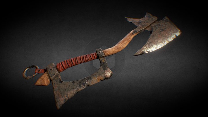 Axe B-Low Poly PBR Unreal Unity 3D Model