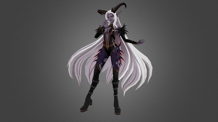 Darkened Fearful Astaroth 3D Model