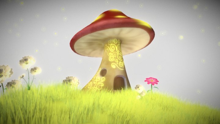 Mushroom House 3D 3D Model