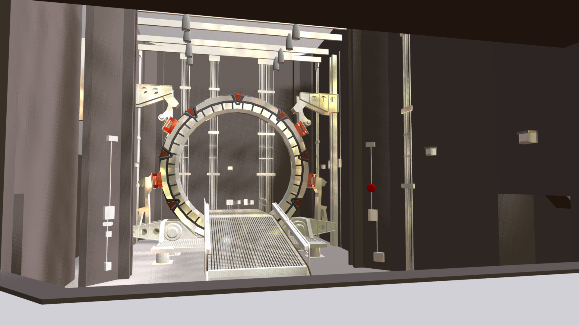 3D model SGC Set Stage - This is a 3D model of the SGC Set Stage. The 3D model is about a machine in a room.