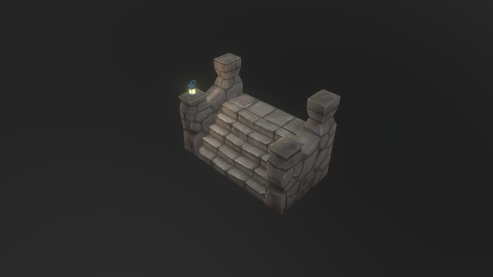 Dungeon Stairs type 2 3D Model