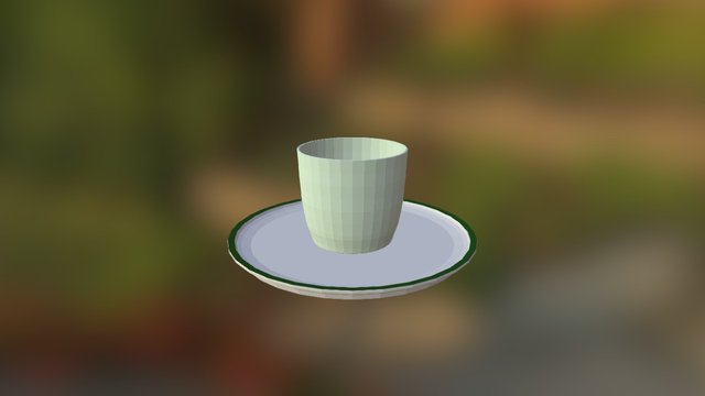 Candle on a plate 3D Model