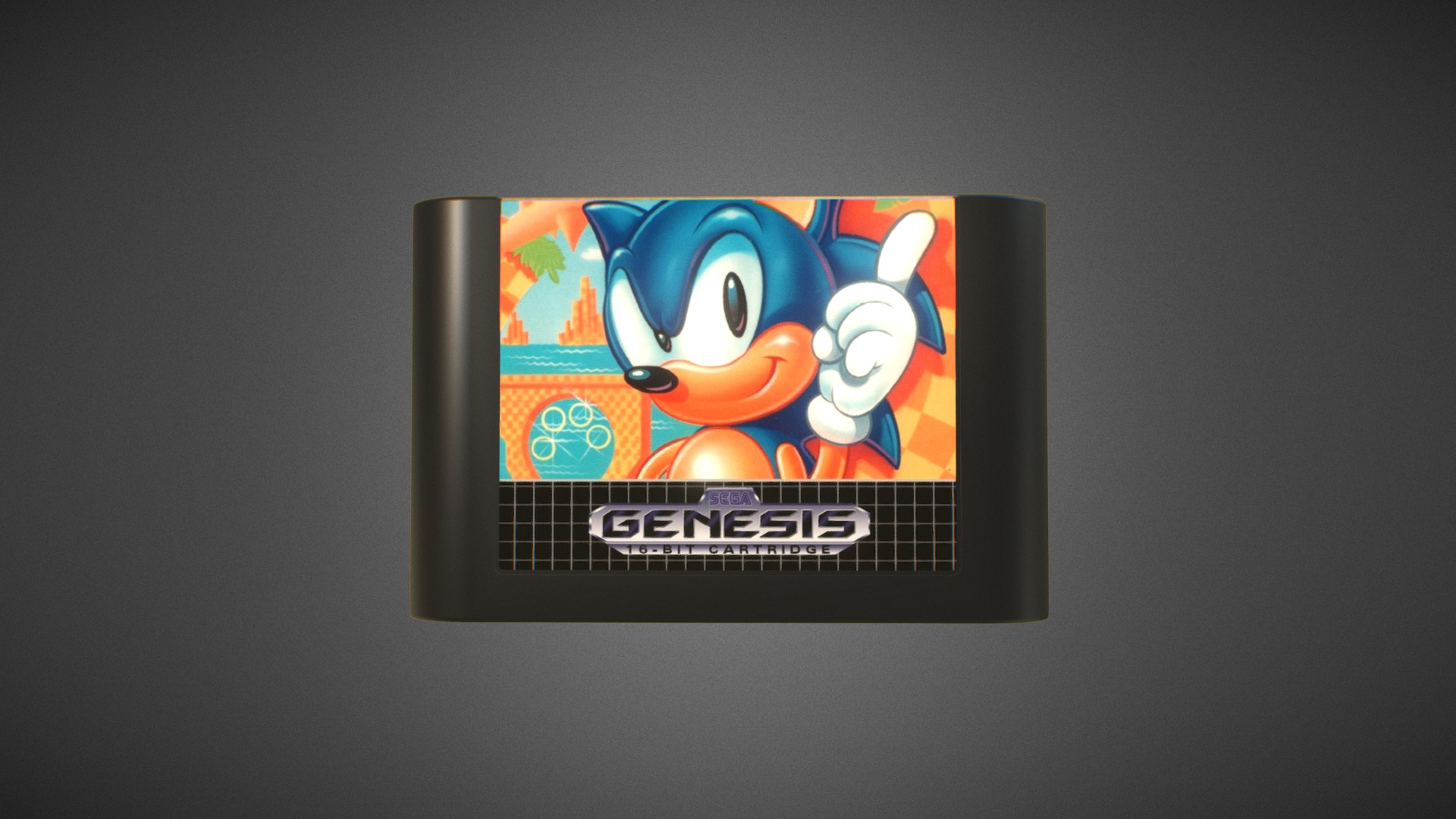 3D model Sega Genesis Game Cartridge - This is a 3D model of the Sega Genesis Game Cartridge. The 3D model is about a black and red logo.