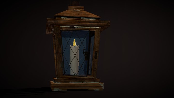 Old Wooden Lantern 3D Model