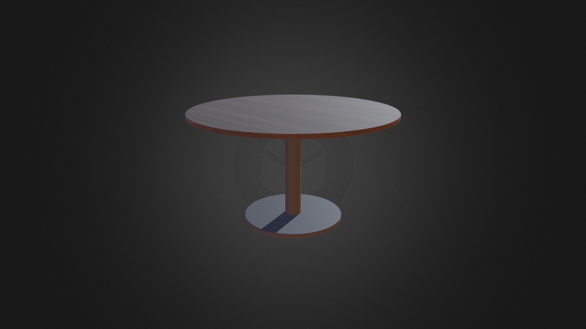 3D model Round Wood and Metal Table D Model - This is a 3D model of the Round Wood and Metal Table D Model. The 3D model is about a round table with a white top.