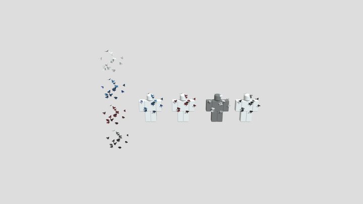 Butterflies blue / red / white / black. Roblox 3D Model