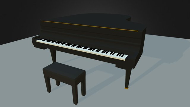 Grand Piano - Lowpoly 3D Model