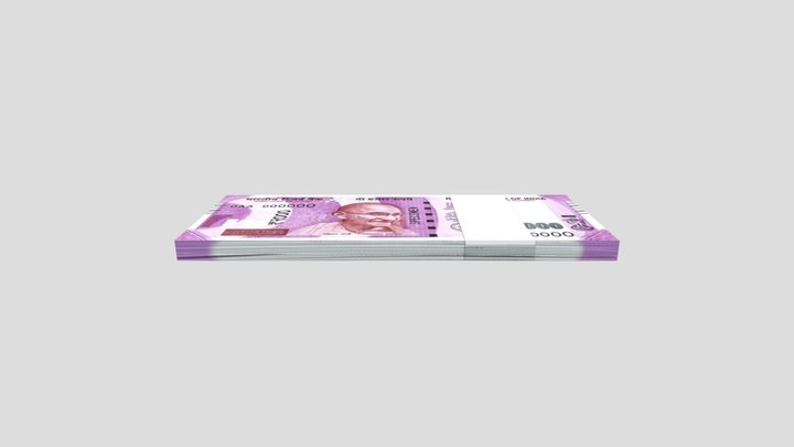 Indian 2000 rupees notes 3D Model