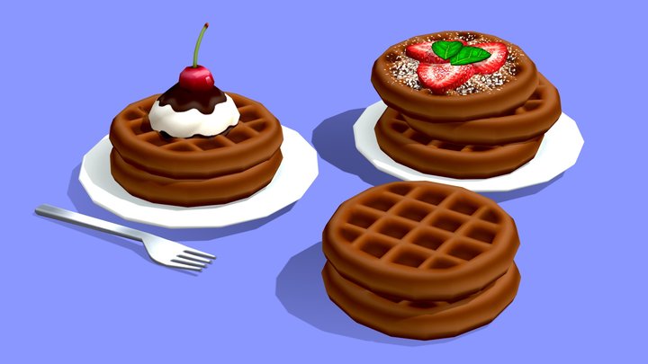 Chocolate Waffles 3D Model