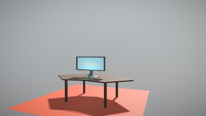 Low Poly Monitor 3D Model