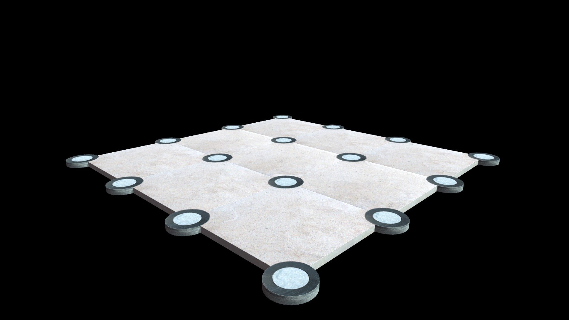 Dallage octogone à cabochons ronds — Sketchfab embed 3D viewer