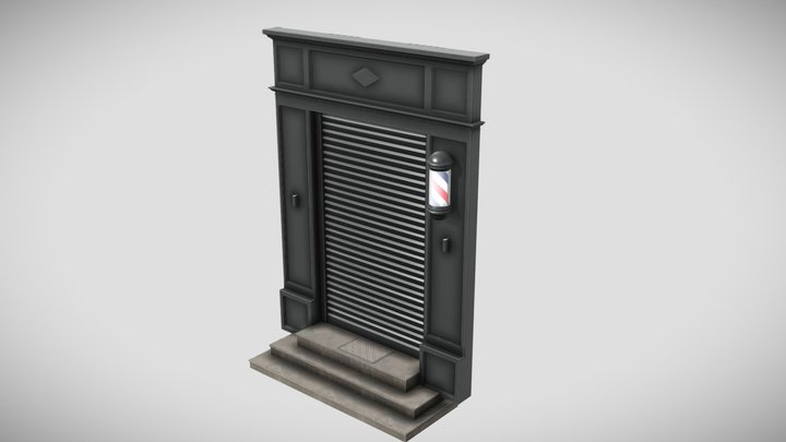 BarberShop Roll Up Door 3D Model