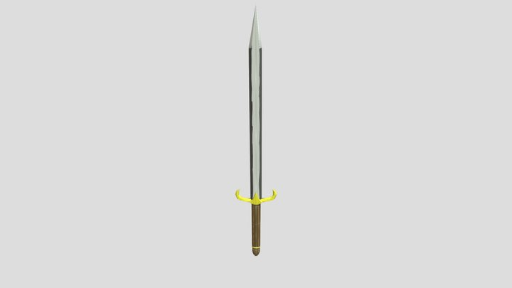 Low Poly_ Sword_ Final 3D Model