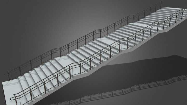 Guarda Corpo - Escada de Concreto 3D Model