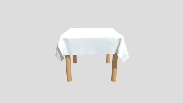 table with tablecloth 3D Model